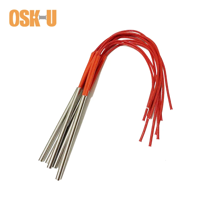 5PCS Electric Cartridge Heater Element 220V 6mm Tube Diameter Stainless Steel Tubular Heating Element Wattage 80W/100W/120W