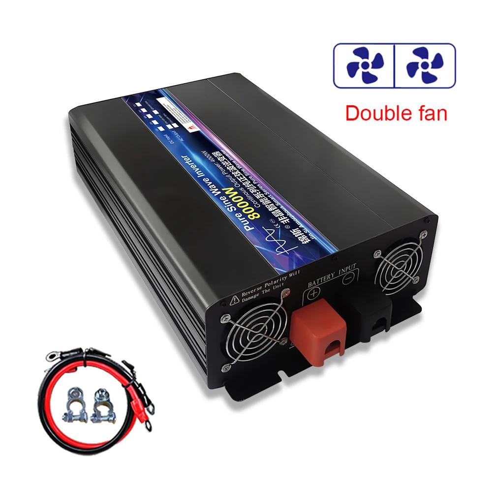 Convertitore di tensione inverter a onda sinusoidale pura DC 12V 24V 220V 4000W 5000W 8000W 10000W Convertitore di tensione inverter solare per auto