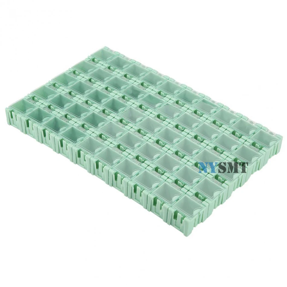 100pcs/lot smt component box electronic storage box Tool sample cases SMD IC Container interlocking type