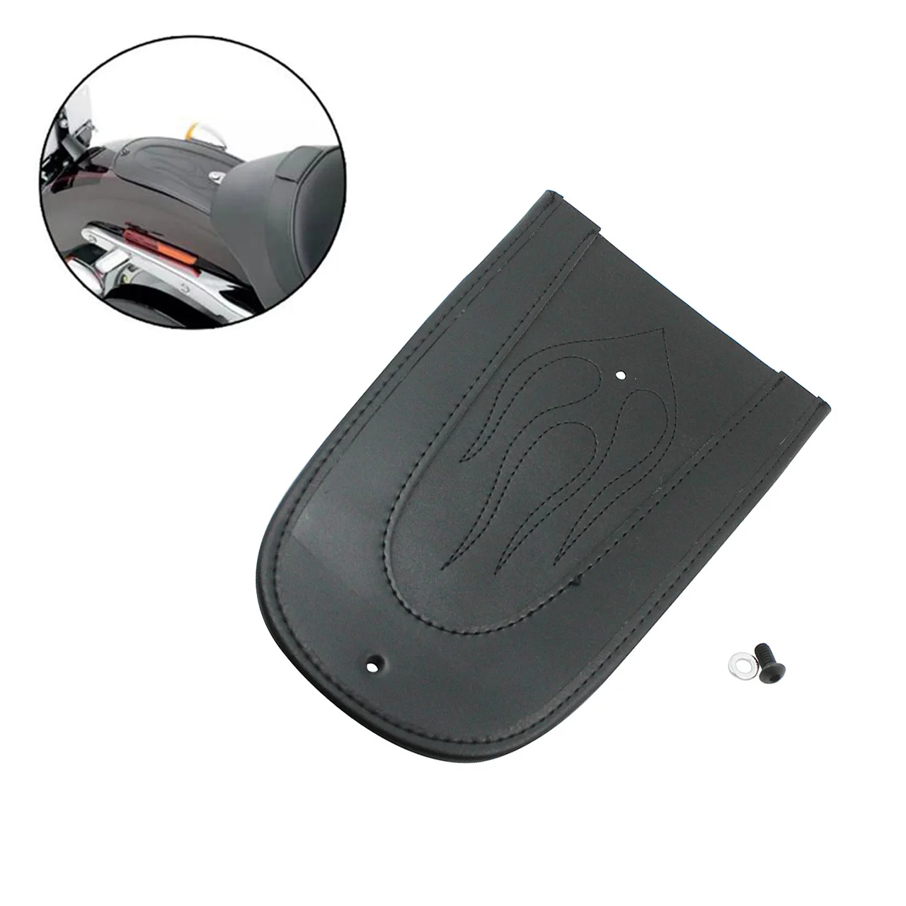 Motorfiets Zwart Achterspatbord Bib Cover Pad Vlam Steek Lederen Solo Zitkussen Voor Harley Sportster Xl 883 1200 2004-2017