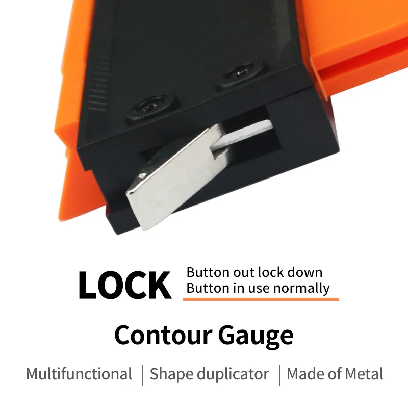 Imagem -02 - Polegada Medidor de Contorno com Bloqueio Forma Contorno Gauge Duplicator Contorno Escala Modelo Quiling Medição Régua Carpenter Tools 10