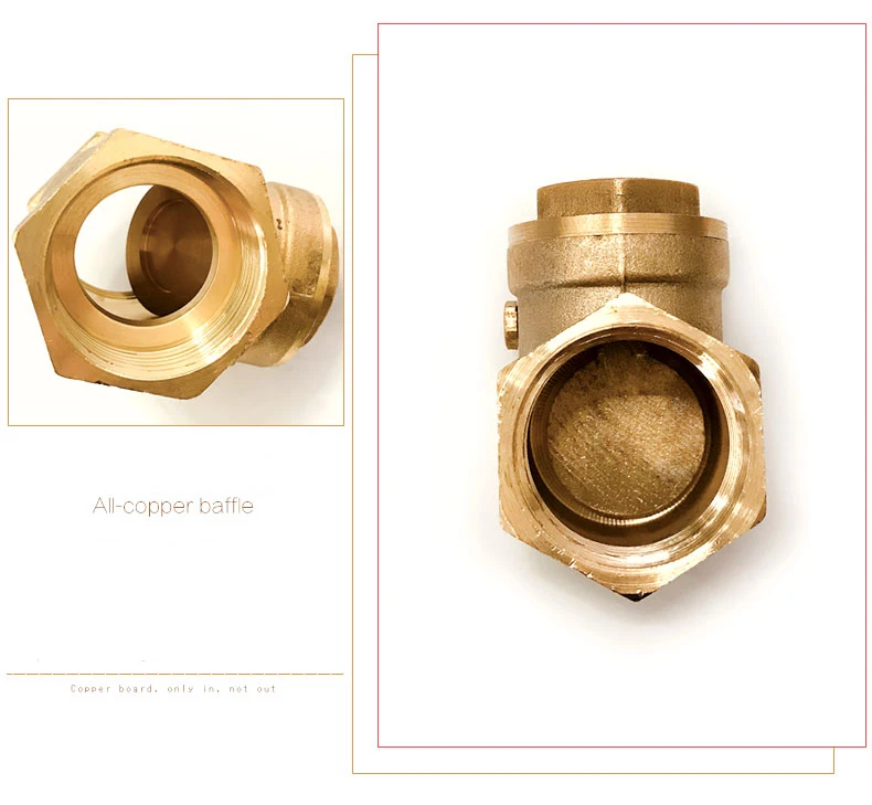 1/2 "3/4" 1 "2" 3 "4" messing Horizontale Überprüfen Ventil Alle Kupfer Innengewinde überprüfen Ventil – Detail 4