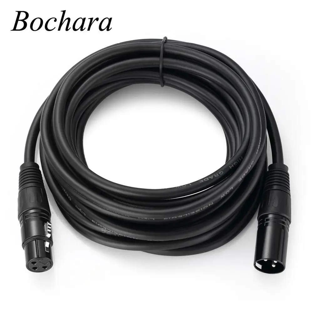 Bochara Kabel XLR męski do żeńskiego M/F OFC Audio Ekranowany do miksera mikrofonowego 1m 1.8m 3m 4.5m 5m 6m 7.6m 10m 15m 20m