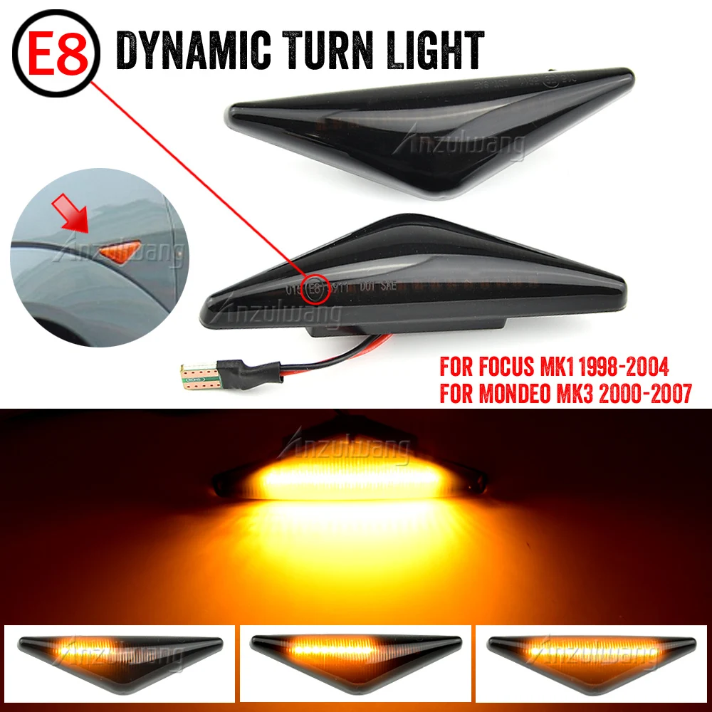 For Ford Focus MK I 1998 1999 2000 2001 2002 2003 2004 Mondeo MK III MK3 2000-2007 LED Dynamic Turn Signal Side Marker Light