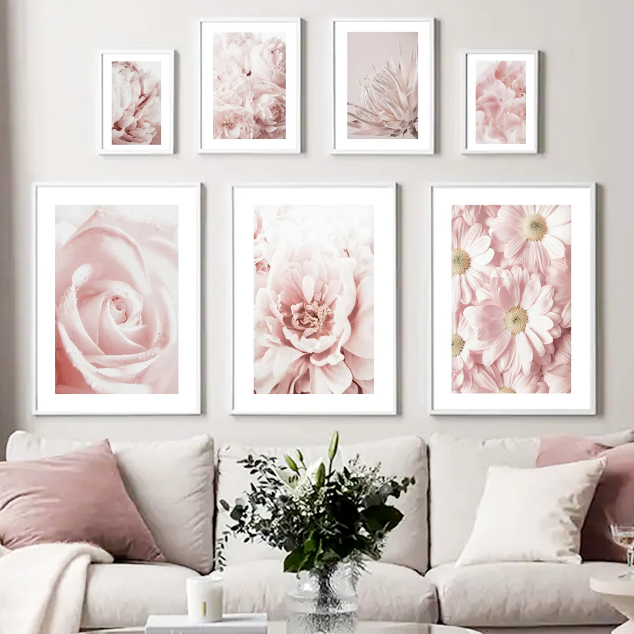 

Peony Tulip Daisy Blooming Flower Rose Wall Art Canvas Painting Mural Posters And Prints Wall Pictures For Living Room Decor