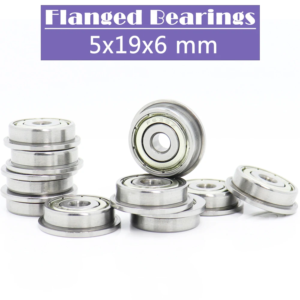 F635ZZ Flange Bearing 5*19*6 mm ( 10 PCS ) F635 Z ZZ Flanged Ball Bearings