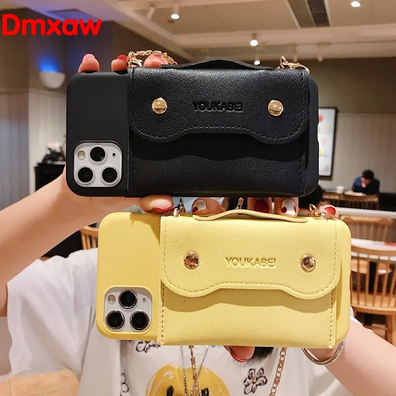 For Samsung Galaxy Note 10 S10 Lite 2020 A70 A50 A40 A30 A20 A10 A30S A50S M20S Phone Case Wallet Card Metal Strap Soft Cover