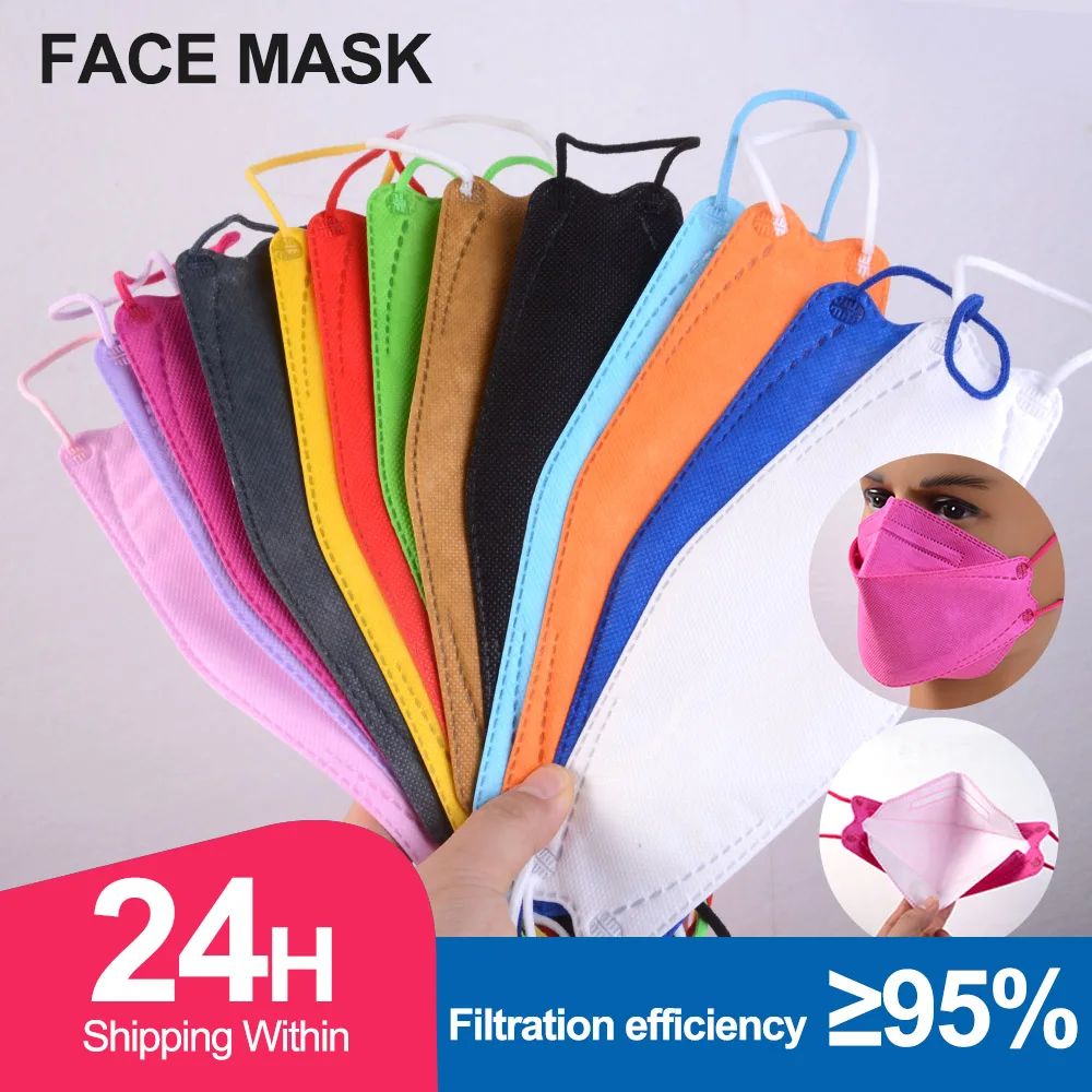 Adult Fish KN95 Mask 4 Layers Mutil Colors Mascarillas FPP2 Respirator FFP2mask Korean Protective Face Maske FFP2 Masque CE