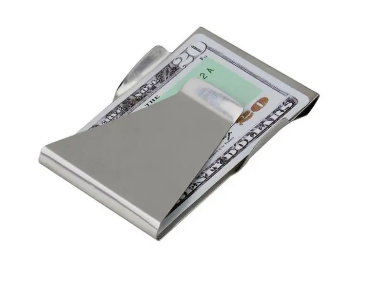 

Wholesale 500pcs/lot double side stainless steel Metallic Money clips OPP packing Money Organizer Gifts SN2311