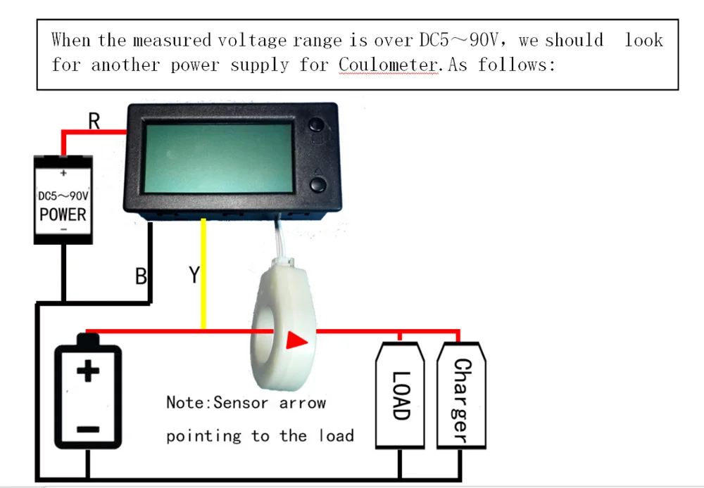 DC 0-300V ± 50A 100A 200A 400A Battery Monitor digital Voltage current power Capacity Voltmeter SOC Hall Sensor 12V 24V 36V 48V