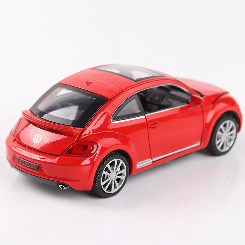 Car Model for Volkswagen Beetle GSR 1:32 Pull Back Acousto-optic Alloy Discast Street Metal Business Cars Model Children Toy