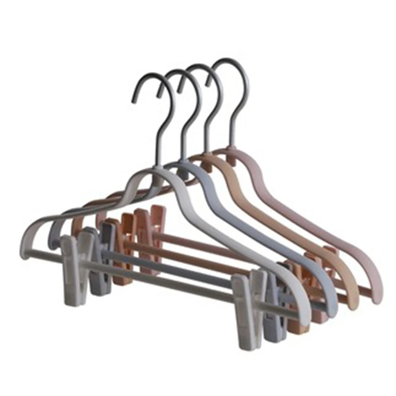 

10 pcs/lot Rotatable Aluminum Clothes Hangers Adult Pants Hanger with Plastic Clips Non-slip Seamless Drying Rack for Underwear