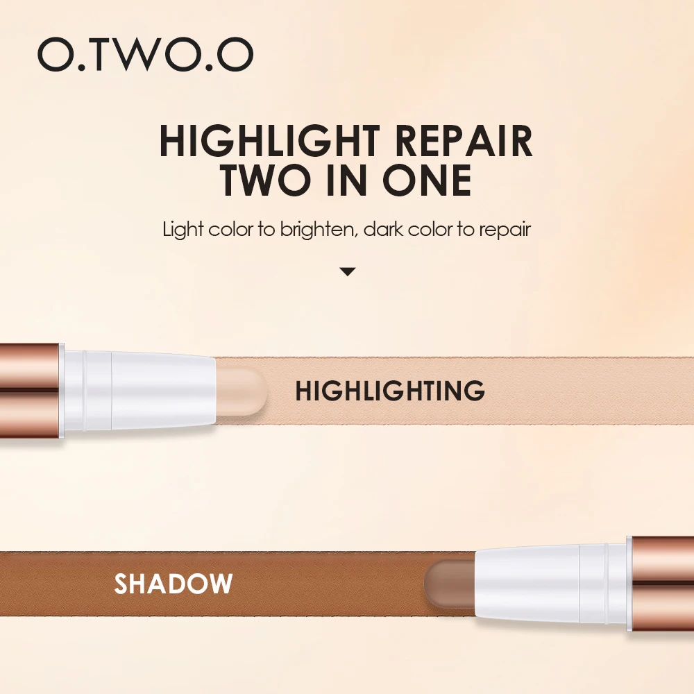 O.TW O.O Viền Dính 2 Đầu Đường Viền Bút Chống Nước Mờ Highlighters Shadow Contouring Bút Chì Mỹ Phẩm Dành Cho Da Mặt