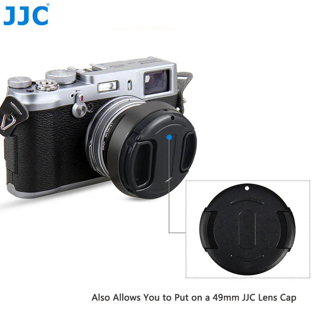 JJC Metal Lens Hood Sun Shade with 49mm Filter Adapter Ring for Fujifilm X100VI X100V X100F X100T X100S X100 X70 Fujifi LH-X100