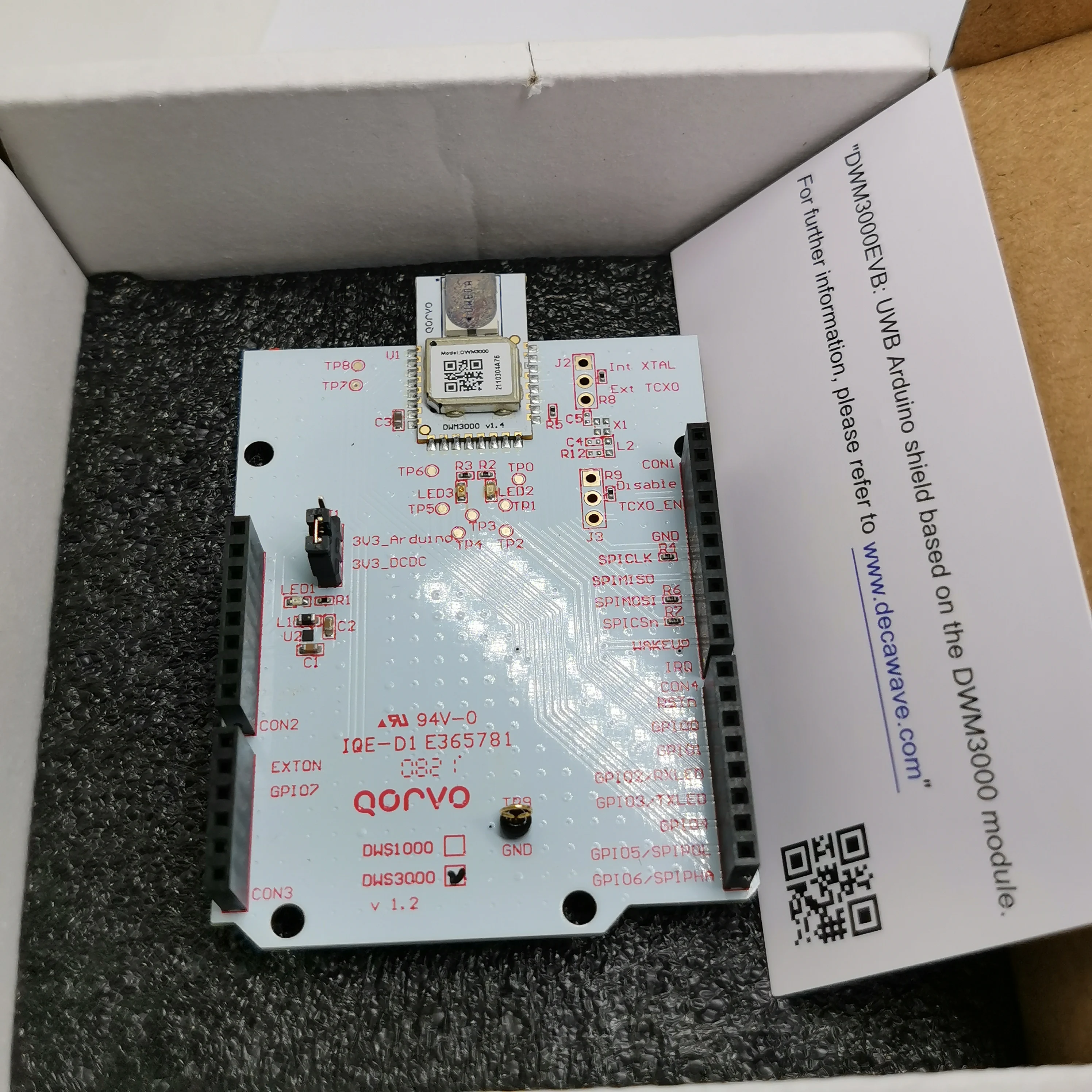 1PCS DWM3000 DWM3000EVB DW3110TR DW3220TR RF Development Tools Ultra-Wideband (UWB) Transceiver Arduino Shield