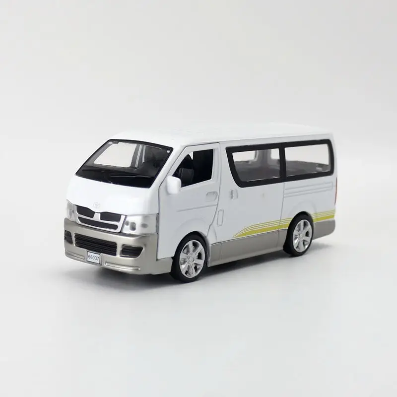 

1/32 TOYOTA HIACE игрушечный автомобиль для детей, литый под давлением фургон, модель MPV, открывающиеся задние двери, открывающийся звук и фотоальбом, коллекционный подарок для мальчиков