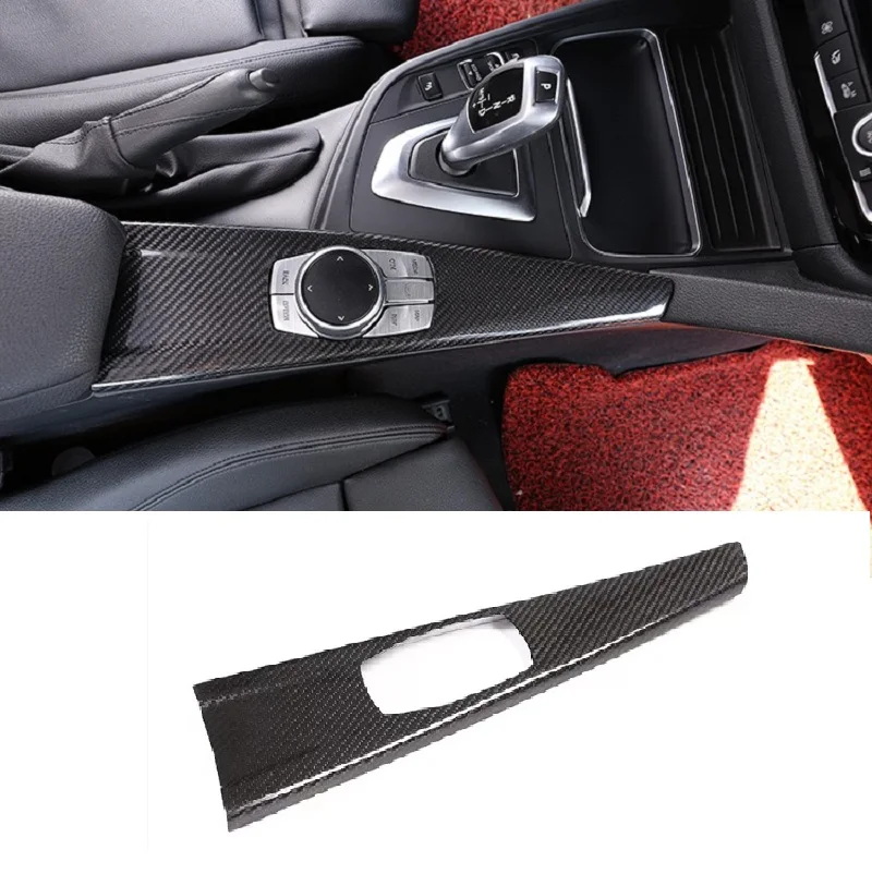 Real Carbon Fiber Car Dashboard Center Control Media Panel Trim Kit  Fit For BMW 3 4 Series GT F30 F32 2014 -2018