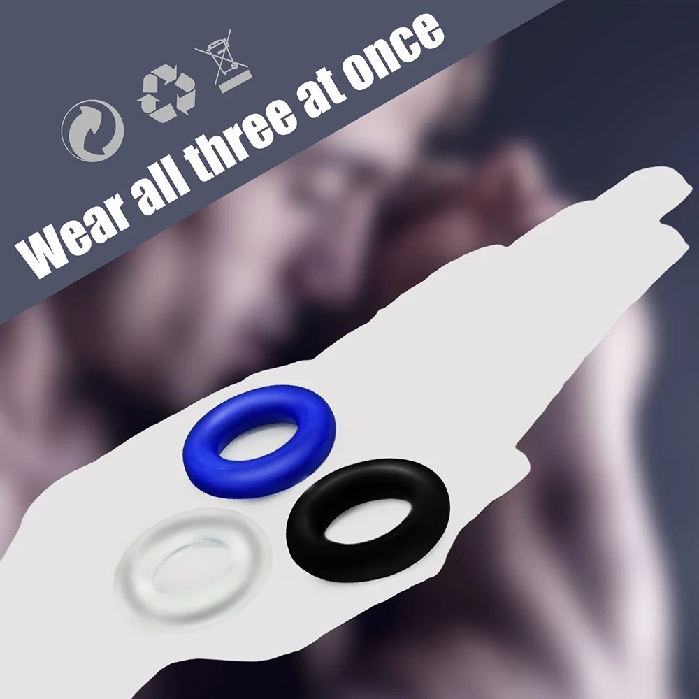 2Pcs/Set Mens Cock Ring Delay Ejaculation Penis Rings Rubber Rings Penis Enlargement Sex Toys For Male Sex Ring Adult Toy 18