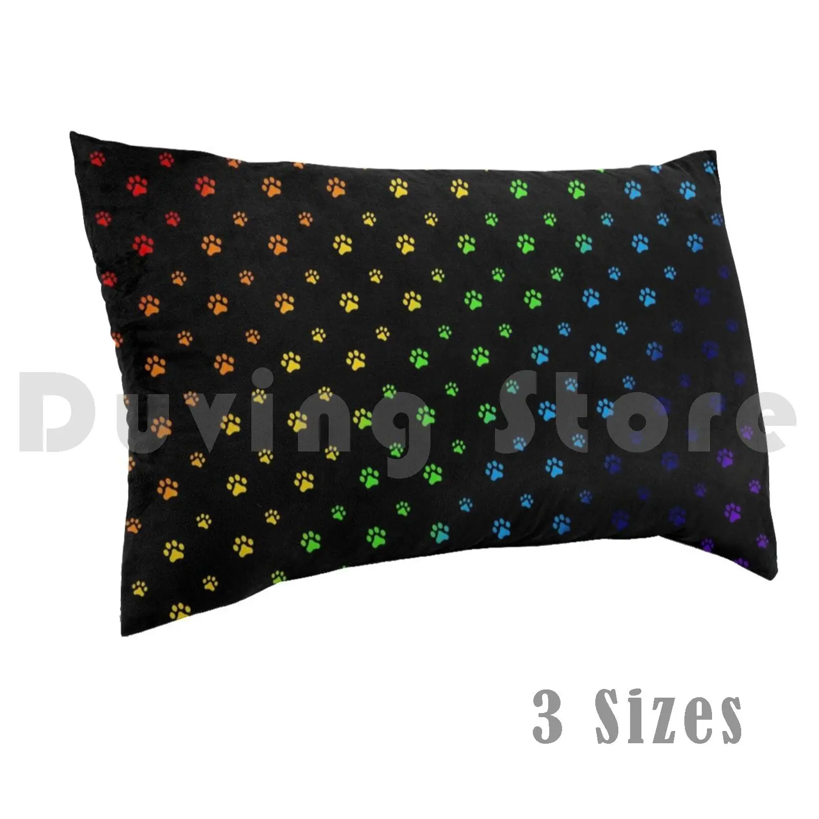 Rainbow Paws-Blk Pillow Case 20*30 Inch Face Cover Cover Paw Paws Paw Paw Pawprints Pawprint Dog Cat