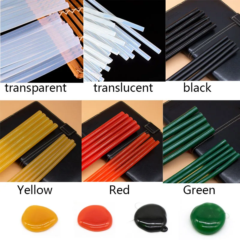 40Pcs/10Pcs Hot Melt Glue Sticks 7mm 11mm Transparent Black Glue Rod for Glue Gun DIY Crafts  Adhesive Repair Gun Glue