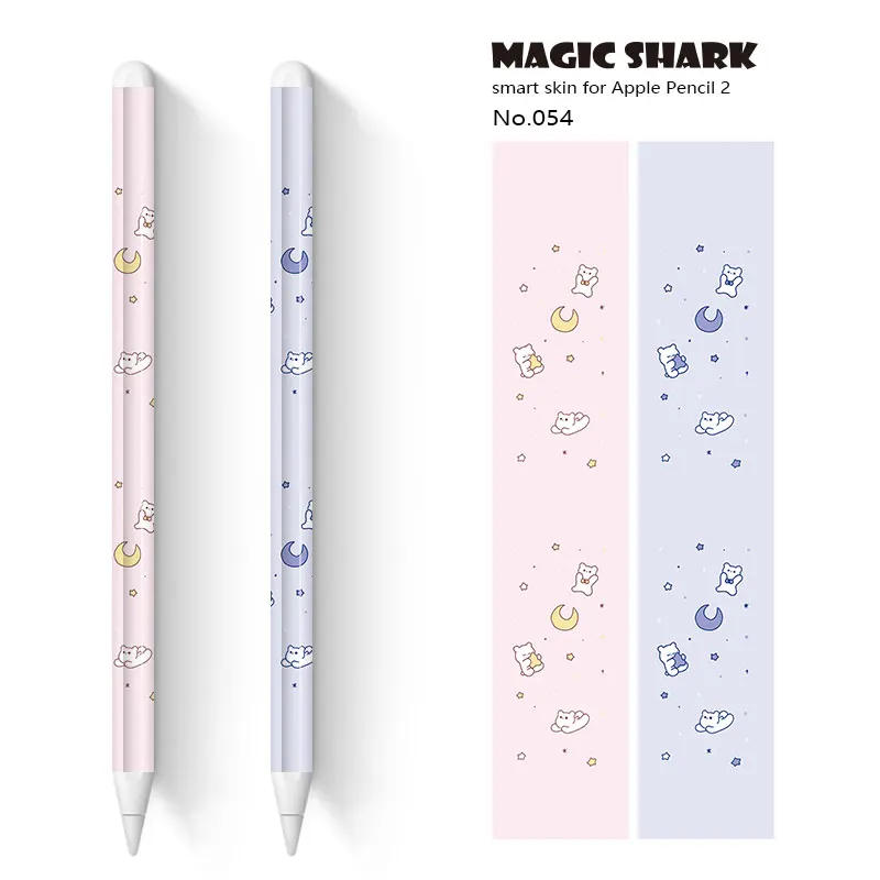 Magic Shark  Cute Cartoon Rabbit Bear Ultra Thin 3M PVC Film Case Skin Tape Sticker for Apple Pencil 2 Stylus