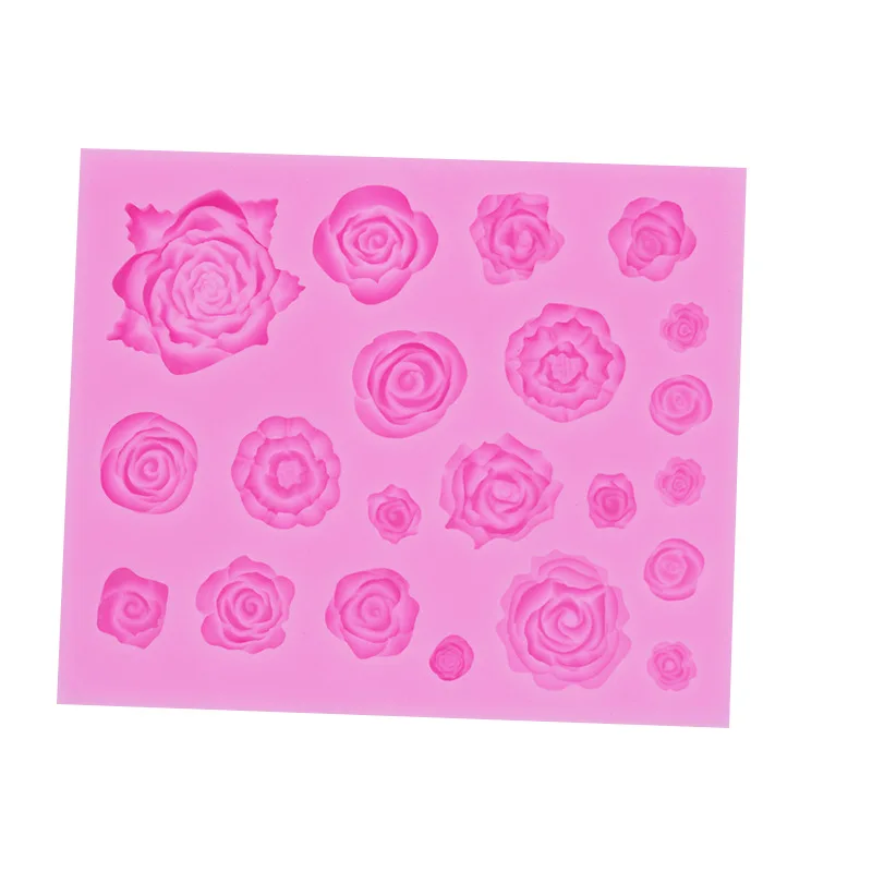 Rose Flower Silicone Molds Wedding Cupcake Topper Fondant Cake Decorating Tools Sugarcraft Candy Clay Chocolate Gumpaste Moulds