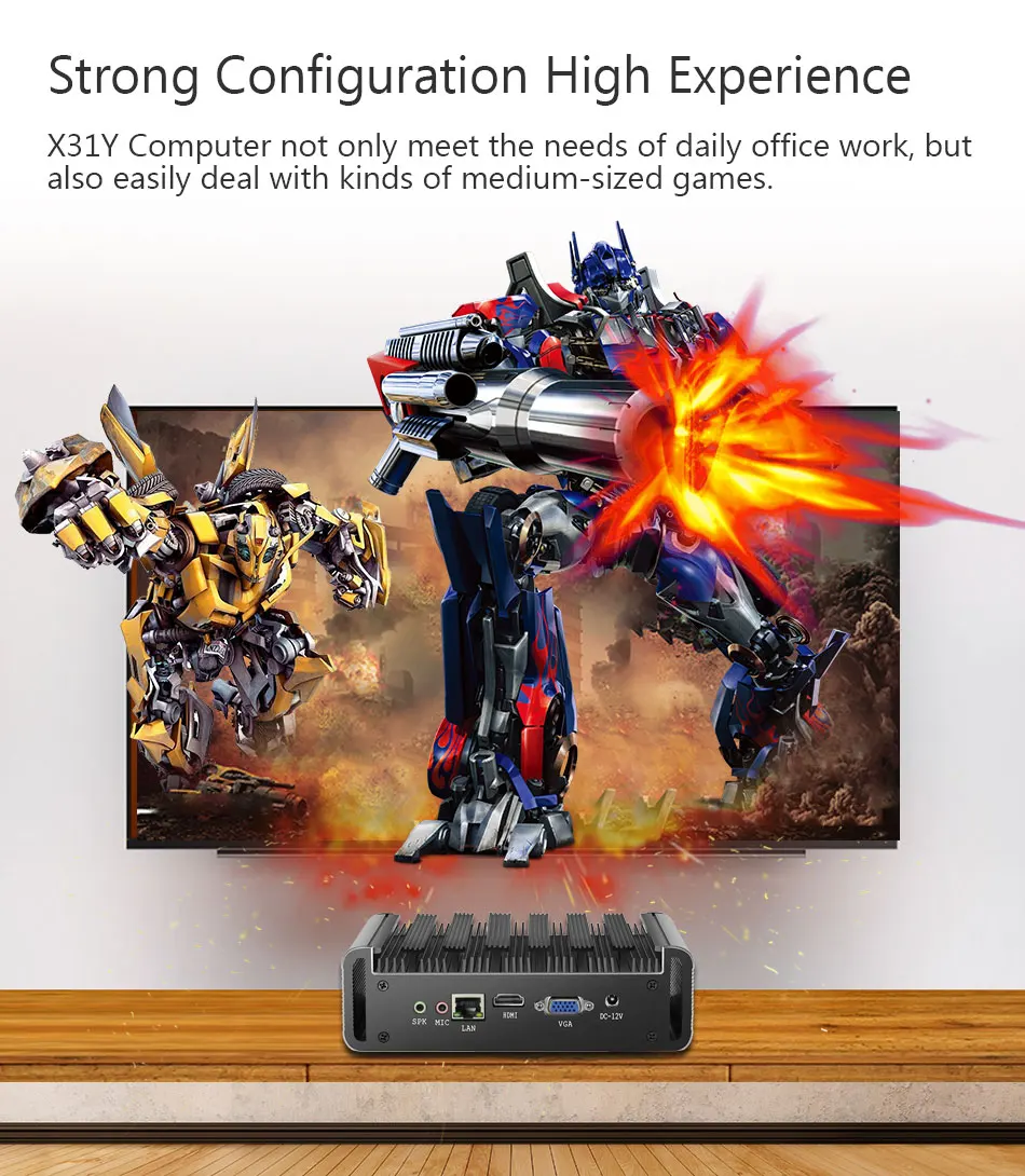 Intel Core I7-5500U I5-5200U I5-4200U I3-5005U Mini PC with 8xUSB 1xHDMI 1xVGA Support WiFi Pfsense Linux Computer Win10 Ready