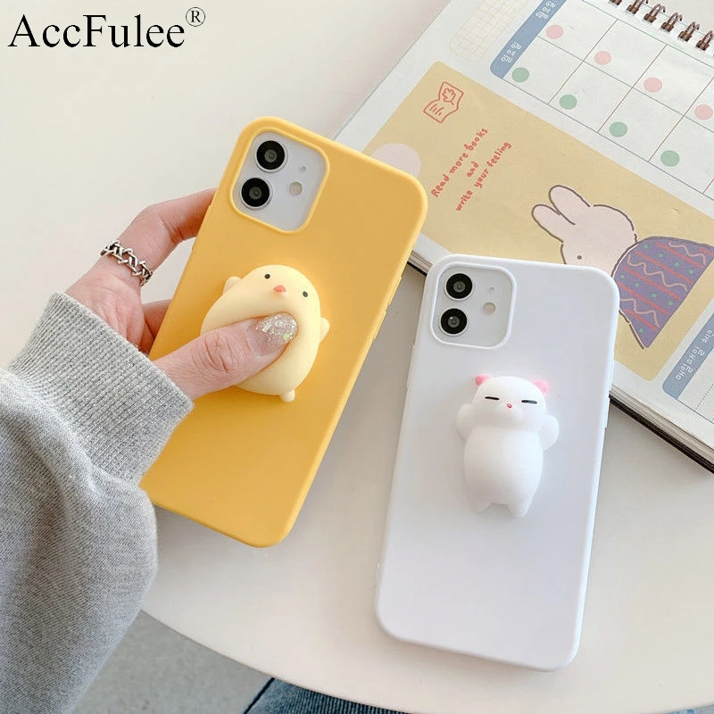 Squishy 3D Toys Rabbit Cat Case For Xiaomi Redmi A2 A1 13C 12C 11A 10 Power 10C 10A 9T 9A 9C 8A  Animals TPU Cover Soft Cases