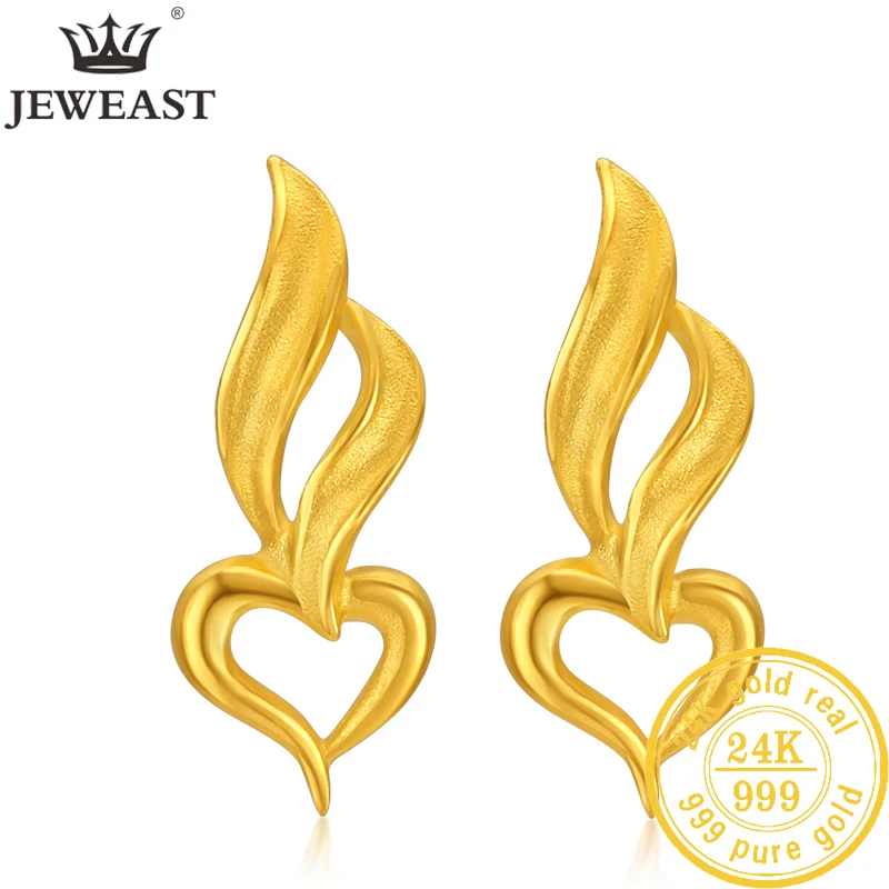 JJJ 24K Pure Gold Earring Real AU 999 Solid Gold Earrings Good Hollow Ball Tassel Upscale Trendy Fine Jewelry Hot Sell New 2023