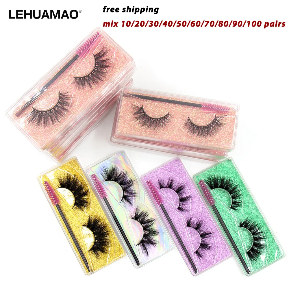 

Wholesale Eyelashes 10-100 pcs LEHUAMA 3D Mink Lashes Natural Mink Eyelashes Wholesale False Eyelashes Makeup False Lashes Bulk