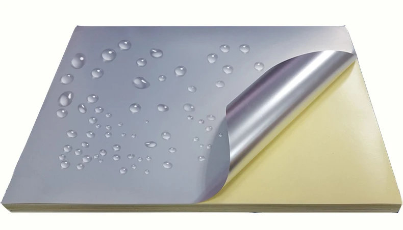 A4 matt silber innen geschnittene beschichtung wasserdichtes öl beständiges reißfestes kratz leeres etikett Laserdrucker kleber festes Asset-Aufkleber papier – Detail 6