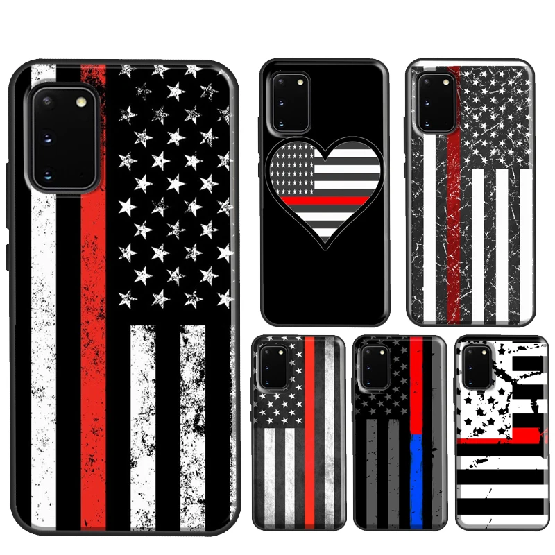 The Thin Red Line American Firefighter Case For Samsung S20 FE S8 S9 S10 Plus Note 10 Plus Note 20 Ultra S21 S22 Ultra Cover