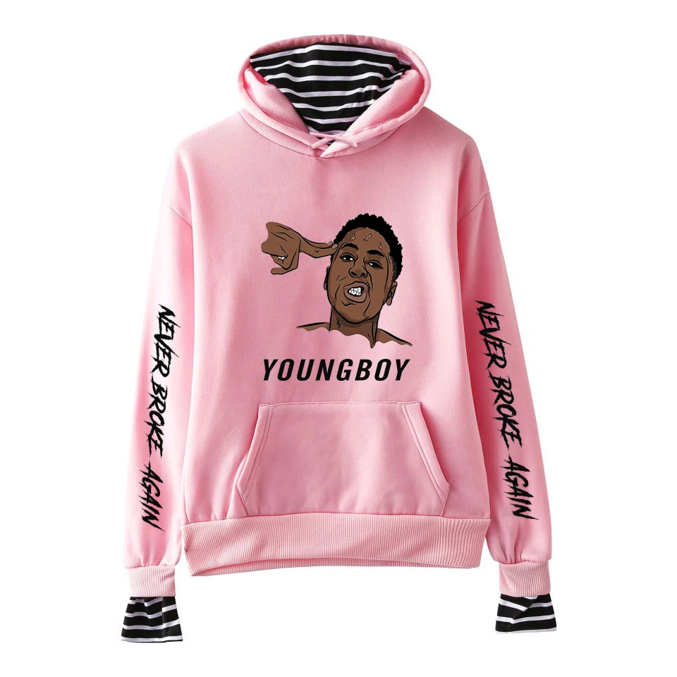 Rap YoungBoy Never Broke Again Hoodie Fake Two Piece  Hoodie Long Sleeve Sweatshirt Harajuku Streetwear  Pullovers