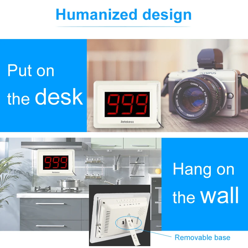 Retekess-Système de clavier d\'appel sans fil, récepteur d\'affichage RF, hôte, 6 modes de séparation, restaurant, clinique, hôpital, 73 bars, T114