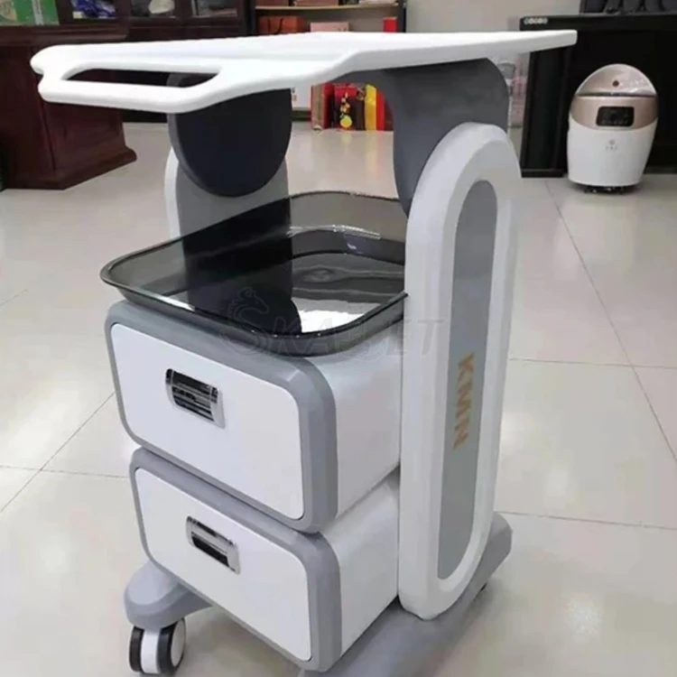 

ABS Beauty Salon Double Drawer Trolley Salon Use Pedestal Rolling Cart Wheel Stand Personal Care Appliance Parts