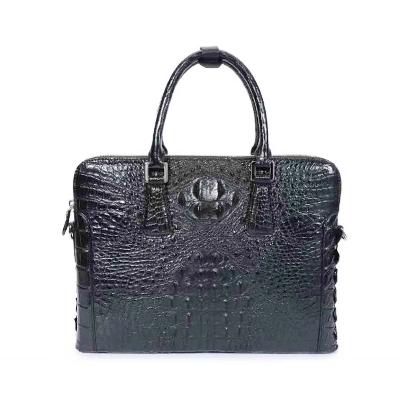 

fanzunxing Real crocodile skin man handbag Men's handbag Leather business crossbody bag One shoulder bag men briefcase