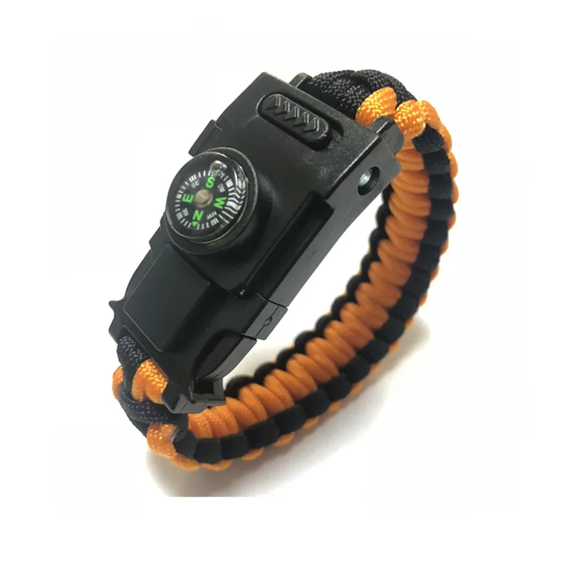 Women Multi-function survival paracord Bracelet Outdoor Camping Rescue Emergency Rope Bracelet Compass Whistle