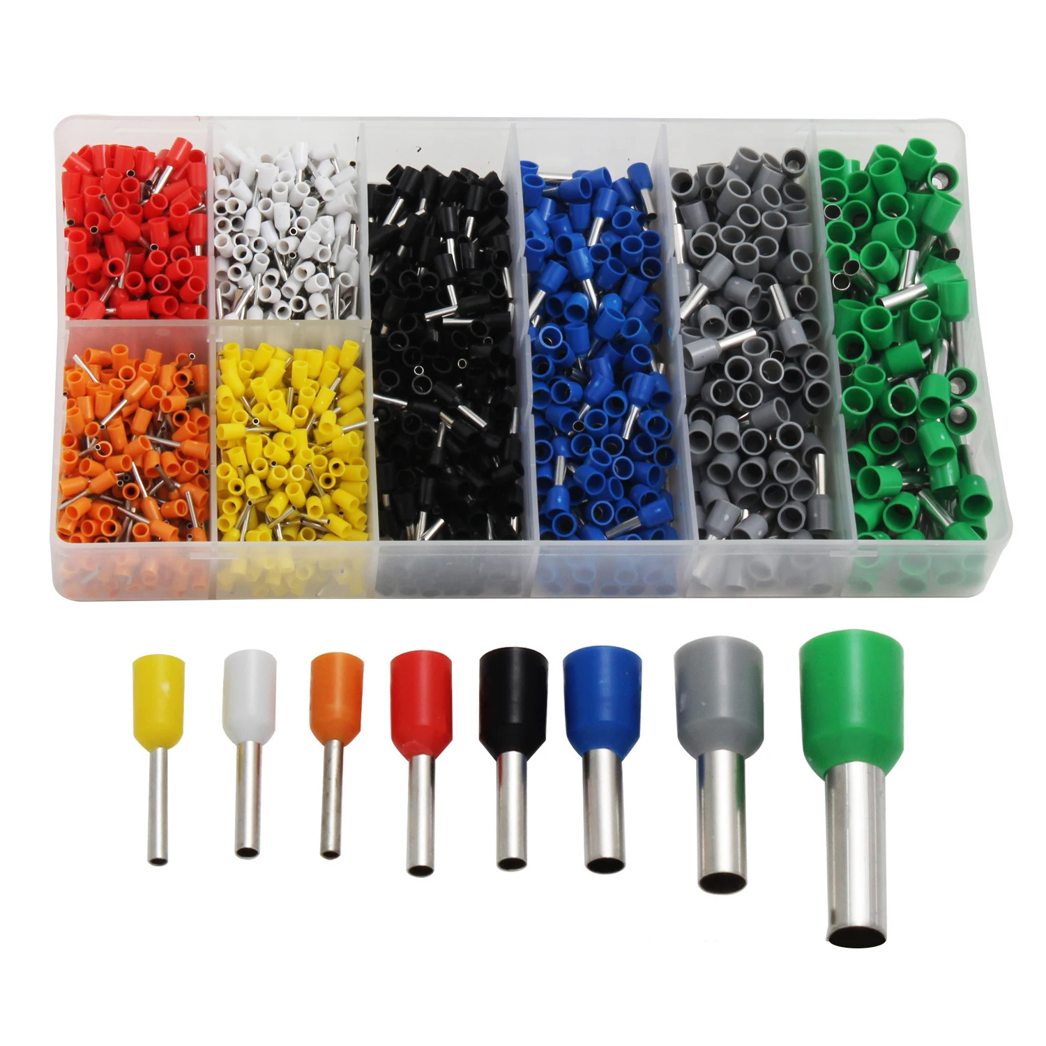 1200pcs Tubular Cold Pressed Terminal Box Connector With Plier HSC8 6-4 Ferrule Crimper Wire Crimping Electricians Tool Kit