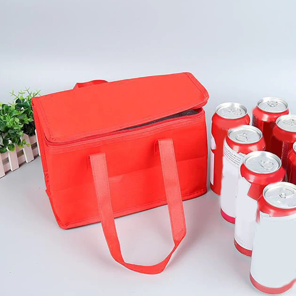 Portable Can Cooler Pack Takeaway Food Packing Container Thermal Insulated Lunch Bag Portable Solid Color Thermal Insulated Can