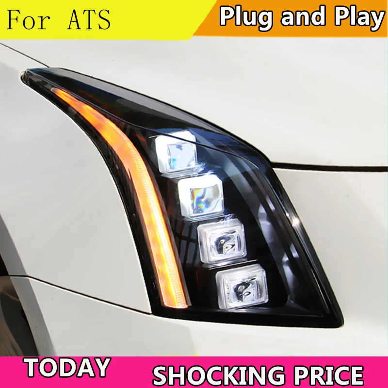 New car Styling for Cadillac ATS LED Headlight 2014-2018 For ATS ALL LED DRL head light Accessories hid kit led turn signal