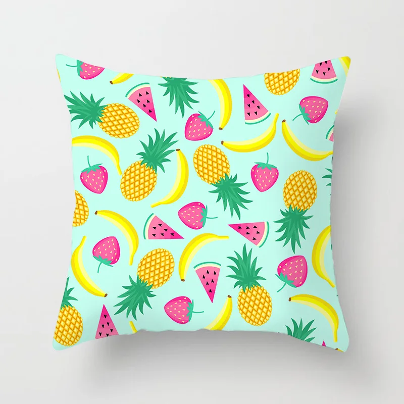 Hipster Fresh Summer Fruits Print Cushion Cover Home Decor Pink Green Yellow Pillow Cover Modern Nordic Decorative Throw Pillows