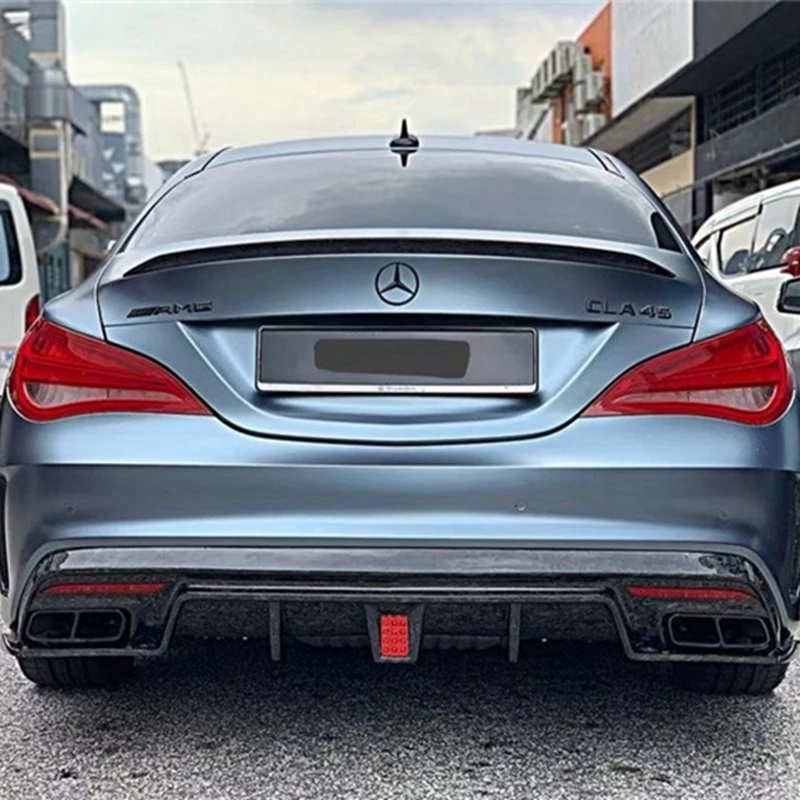 

Carbon Fiber Rear Lip Spoiler Diffuser for Benz CLA Class W117 CLA200 CLA250 CLA260 CLA45 2013-2018 With LED Light