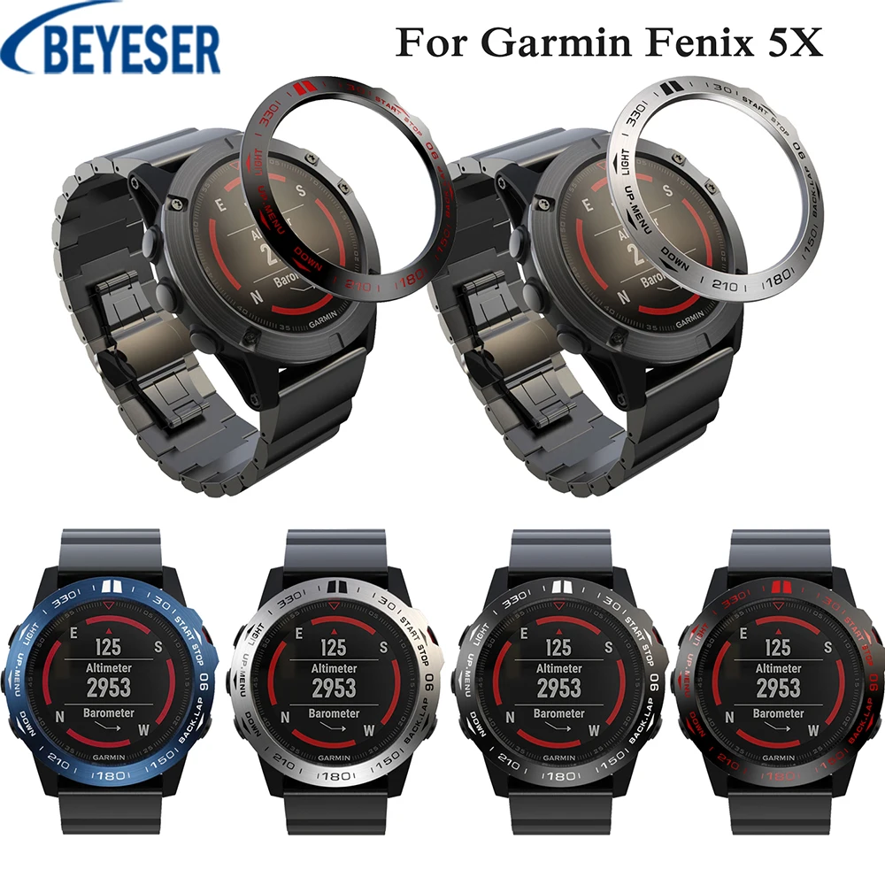 New Style Arrival Hot Sale Bezel Case Smart Watch Stainless Steel Cover Scratch Protective Ring For Garmin Fenix 5x / 5x Plus