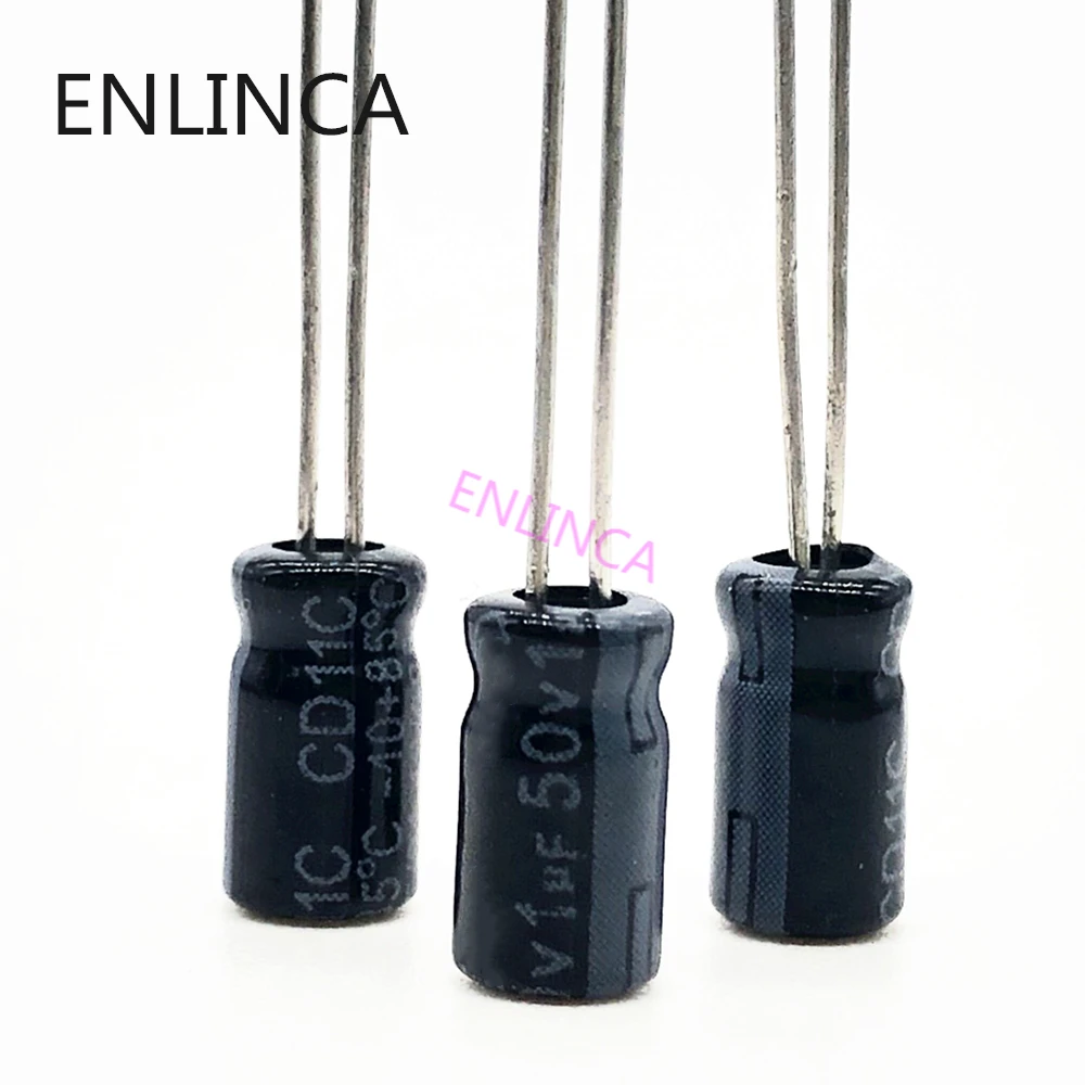 50pcs/lot P91 high frequency low impedance 50V 1UF aluminum electrolytic capacitor size 4*7 1UF 20%