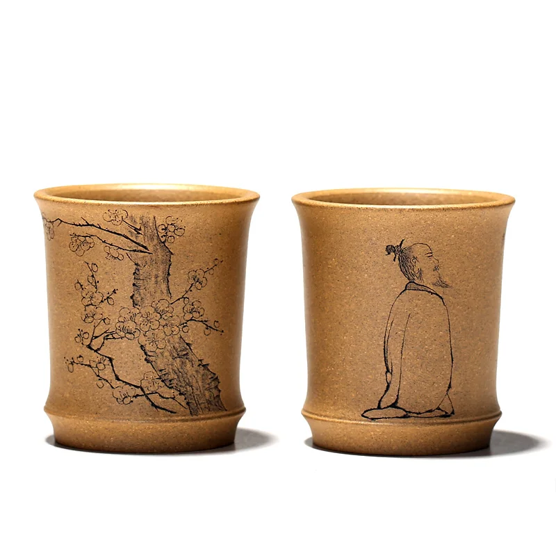 ★Yixing purple sand sample tea cup master cup small cup tea bowl, individual cup mud bamboo cup 120 ml