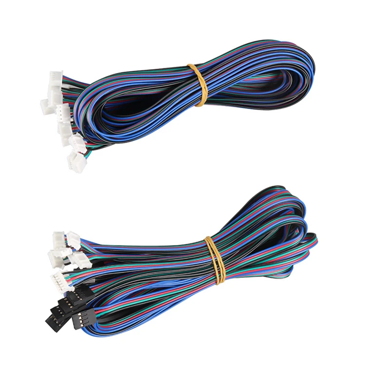 4PCS 3D Printer Motor Cable Connector 100CM HX2.54/Dupont 2.54 4pin to 6pin White Terminal