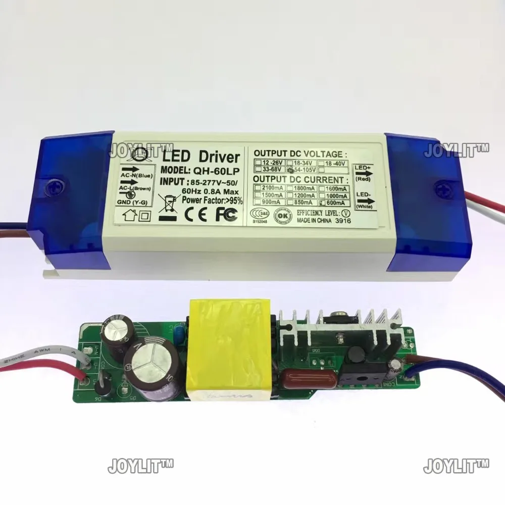 

10to18 X 3W 18 To30 X3W 50W 80w 90w Led Transformer Power Supply LED Downlight Driver AC85-265V Output 30-60V 54v-105v 600MA AC