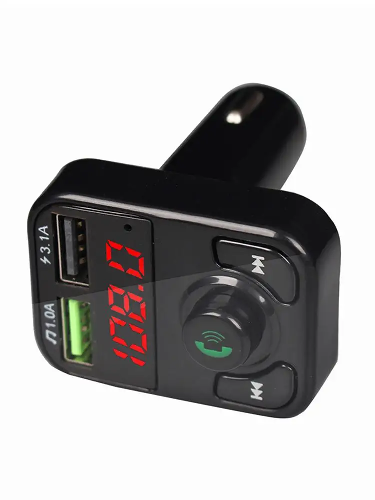 KDsafe mavi-diş kablosuz araç kiti Handfree LCD FM verici çift USB araba şarjı 2.1A MP3 müzik TF kart U Disk AUX oyuncu