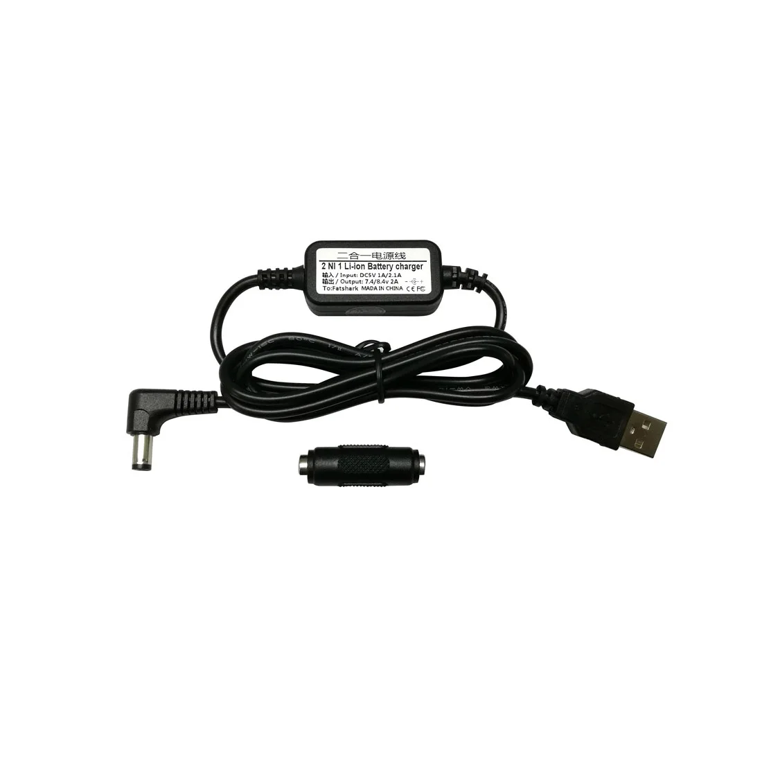 2 في 1 بطارية ليثيوم أيون ليبو إمداد الطاقة كابل شحن شاحن تيار مستمر 7.4 فولت 2A لنظارات Fatshark FPV RC نماذج اللعب