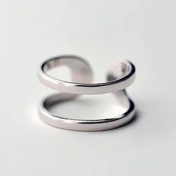 925 Sterling Silver Rings For Women Double smooth Open Ring Hypoallergenic Sterling Silver Jewelry Gifts For Girls